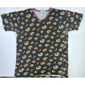 Vintage 90s Betty Boop All Over Print T Shirt Moon Stars Black V Neck XL Rare